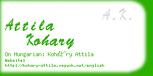 attila kohary business card